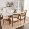 Conjunto Mesa de Jantar Tampo Vidro e MDF 1,60m e 6 Cadeiras Tiê CabeCasa MadeiraMadeira - 1