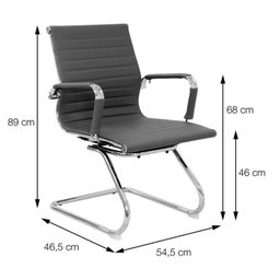Kit 4 Cadeiras Escritório Interlocutor Fixa Esteirinha Corino 3301 - 5 Kit 4 Cadeiras Escritório Interlocutor Fixa Esteirinha Corino 3301 - 5