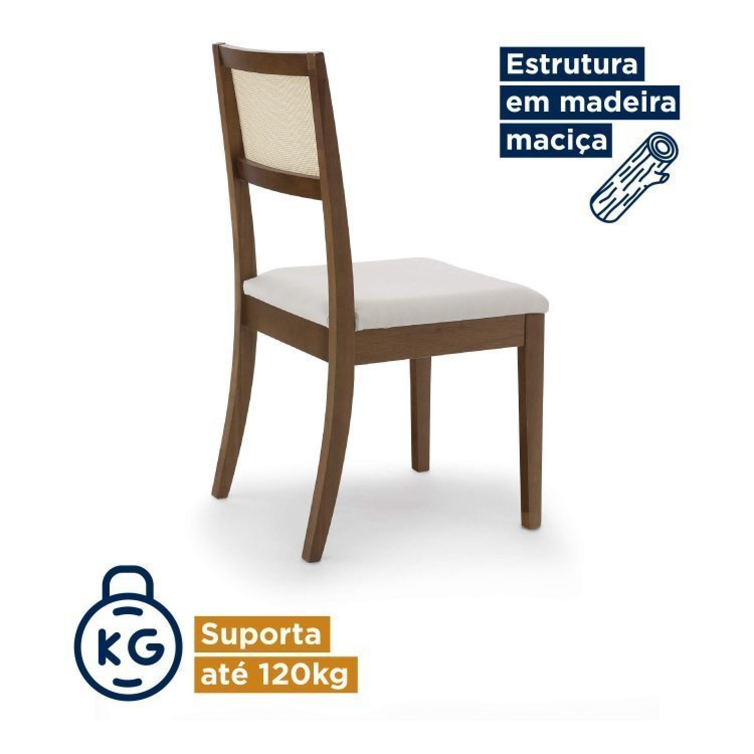 Conjunto Mesa de Jantar Tampo Vidro e MDF 1,60m e 4 Cadeiras Tiê CabeCasa MadeiraMadeira - 6