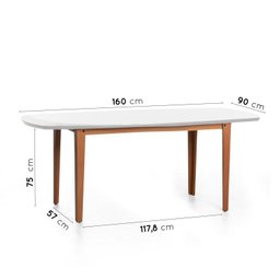 Conjunto Mesa de Jantar Tampo Vidro e MDF 1,60m e 4 Cadeiras Tiê CabeCasa MadeiraMadeira - 2