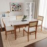 Conjunto Mesa de Jantar Tampo Vidro e MDF 1,60m e 4 Cadeiras Tiê CabeCasa MadeiraOriginals - 1