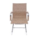 Ver imagem 3 de Kit 2 Cadeiras Escritório Interlocutor Fixa Esteirinha Corino 3301