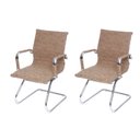 Ver imagem 2 de Kit 2 Cadeiras Escritório Interlocutor Fixa Esteirinha Corino 3301