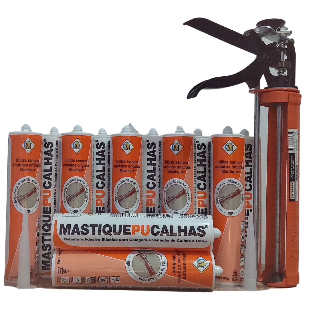 Mastique® PU Calhas Original (Kit 12 Tubos + Aplicador) - 1