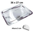 Ver imagem 4 de Bandeja Inox Rasa Retangular 36 X 27 Multi Uso Servir Peq