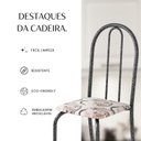 Ver mais imagens de Kit 4 Cadeiras TUBULAR89X37X42 cm Ane B Prata Arabesco/Mart