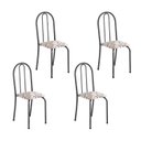 Ver imagem 1 de Kit 4 Cadeiras TUBULAR89X37X42 cm Ane B Prata Arabesco/Mart