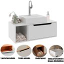 Ver imagem 2 de Gabinete de Banheiro 80 Cm com Cuba 1 Porta e Nicho Branco