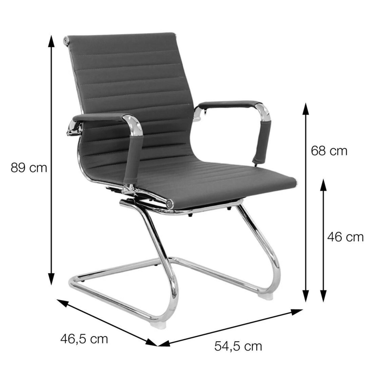 Kit 4 Cadeiras para Escritório Interlocutor Base Fixa Esteirinha Corino 3301 Or Design - 5