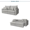 Ver imagem 4 de Sofá Cama Casal Retrátil e Reclinável 4 Lugares Veludo Cinza Colibri 220cm CabeCasa MadeiraOriginals