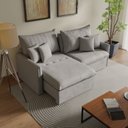 Ver imagem 1 de Sofá Cama Casal Retrátil e Reclinável 4 Lugares Veludo Cinza Colibri 220cm CabeCasa MadeiraOriginals