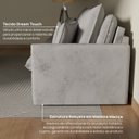 Ver mais imagens de Sofá Cama Casal Retrátil e Reclinável 4 Lugares Veludo Cinza Colibri 220cm CabeCasa MadeiraOriginals