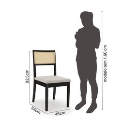 Conjunto Mesa Extensível Oval 6 Cadeira Madeira Maciça Encosto Telado Tiê CabeCasa MadeiraMadeira - 3