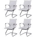 Ver imagem 2 de Kit 4 Cadeiras Escritório Interlocutor Fixa Esteirinha Corino 3301