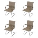 Ver imagem 2 de Kit 4 Cadeiras Escritório Interlocutor Fixa Esteirinha Corino 3301