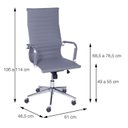 Ver imagem 3 de Kit 2 Cadeiras Escritório Presidente Esteirinha Rodízio Relax Corino 3301 Cinza