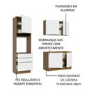 Ver imagem 4 de Cozinha Compacta Madesa Lux com Armário e Balcão 5 Portas 3 Gavetas Rustic/Branco Veludo Cor:Rustic 