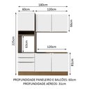 Ver imagem 3 de Cozinha Compacta Madesa Lux com Armário e Balcão 5 Portas 3 Gavetas Rustic/Branco Veludo Cor:Rustic 