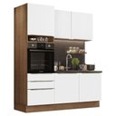 Ver imagem 2 de Cozinha Compacta Madesa Lux com Armário e Balcão 5 Portas 3 Gavetas Rustic/Branco Veludo Cor:Rustic 