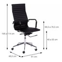 Ver imagem 5 de Kit 2 Cadeiras Escritório Presidente Esteirinha Rodízio Relax Corino 3301 Preto