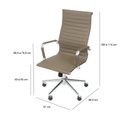 Ver imagem 4 de Kit 2 Cadeiras Escritório Presidente Esteirinha Rodízio Relax Corino 3301 Bege/Fendi