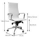 Ver imagem 3 de Kit 2 Cadeiras Escritório Presidente Esteirinha Rodízio Relax Corino 3301 Branco
