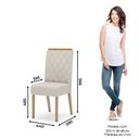 Ver imagem 5 de Conjunto de 2 Cadeiras Henn Nina Estofada S32-502 Nature/Linho SE