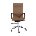 Ver imagem 5 de Kit 2 Cadeiras Escritório Presidente Esteirinha Rodízio Relax Corino 3301 Marrom/Caramelo