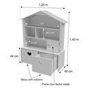 Ver imagem 3 de Casinha Organizadora Infantil Maia 100% Mdf Quarto Brinquedo