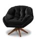 Poltrona Decorativa Verona Com Base Giratória Suede - Preto - 1