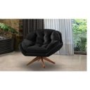 Ver imagem 2 de Poltrona Decorativa Verona com Base Giratória Suede - Preto