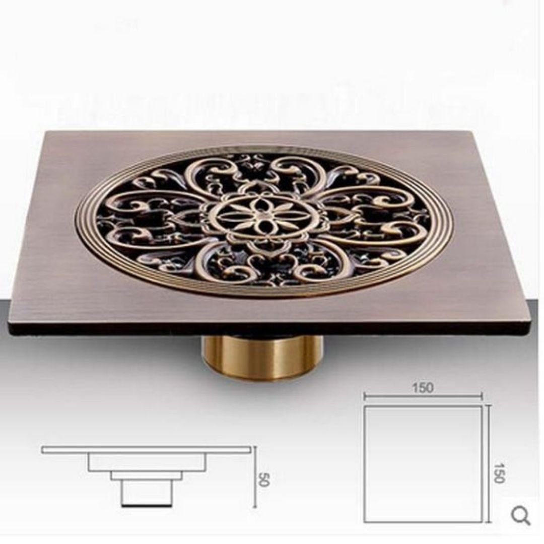 Ralo Vintage Retrô Quadrado Mandala Bronze 15x15 - 2