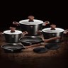 Jogo de Panelas Antiaderente Tripla Camada de Mármore 10pçs Caçarolas Frigideiras Turbo Indução Cook - 2