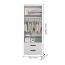 Ver imagem 5 de Guarda Roupa Infantil Ônix 2 Portas e 2 Gavetas Flex Branco - Peternella Móveis