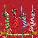 Ver imagem 6 de Canudo Espiral Divertido Natal 27cm Kit com 4 Unidades Festivas Silverfestas Silverplastic