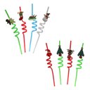 Ver imagem 7 de Canudo Espiral Divertido Natal 27cm Kit com 4 Unidades Festivas Silverfestas Silverplastic