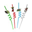 Ver imagem 1 de Canudo Espiral Divertido Natal 27cm Kit com 4 Unidades Festivas Silverfestas Silverplastic