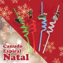 Ver imagem 2 de Canudo Espiral Divertido Natal 27cm Kit com 4 Unidades Festivas Silverfestas Silverplastic