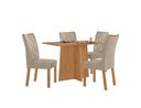 Ver imagem 1 de Conjunto Sala de Jantar Mesa Celebrare 120 no Glass com 4 Cadeiras Rayla - Lopas Amendoa Clean -Tec 
