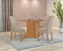 Ver imagem 5 de Conjunto Sala de Jantar Mesa Celebrare 120 no Glass com 4 Cadeiras Rayla - Lopas Amendoa Clean -Tec 