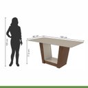 Ver imagem 6 de Conjunto Sala de Jantar Mesa 160x80cm Tampo MDF/Vidro com 6 Cadeiras Apogeu Móveis Lopas