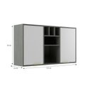 Ver imagem 3 de Armário Aéreo de Cozinha 120cm com 2 Portas Domus Espresso Móveis Cinza/Silver/Branco
