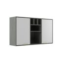 Ver imagem 2 de Armário Aéreo de Cozinha 120cm com 2 Portas Domus Espresso Móveis Cinza/Silver/Branco