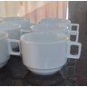 Jogo 6 Xicaras Café/chá Hotel 200ml Empilháveis - Porcelana Branca - 4