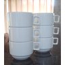 Jogo 6 Xicaras Café/chá Hotel 200ml Empilháveis - Porcelana Branca - 5