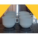 Ver mais imagens de Jogo 6 Xicaras Café/chá Hotel 200ml Empilháveis - Porcelana Branca