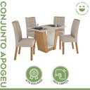 Ver imagem 3 de Conjunto Sala de Jantar 4 Lugares Retangular Tampo MDF Mesa e Cadeiras Apogeu