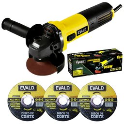 Esmerilhadeira Angular 4.1/2 Pol 850w 115mm Ev850 Evald + Kit 3 Discos e Maleta-110v - 9