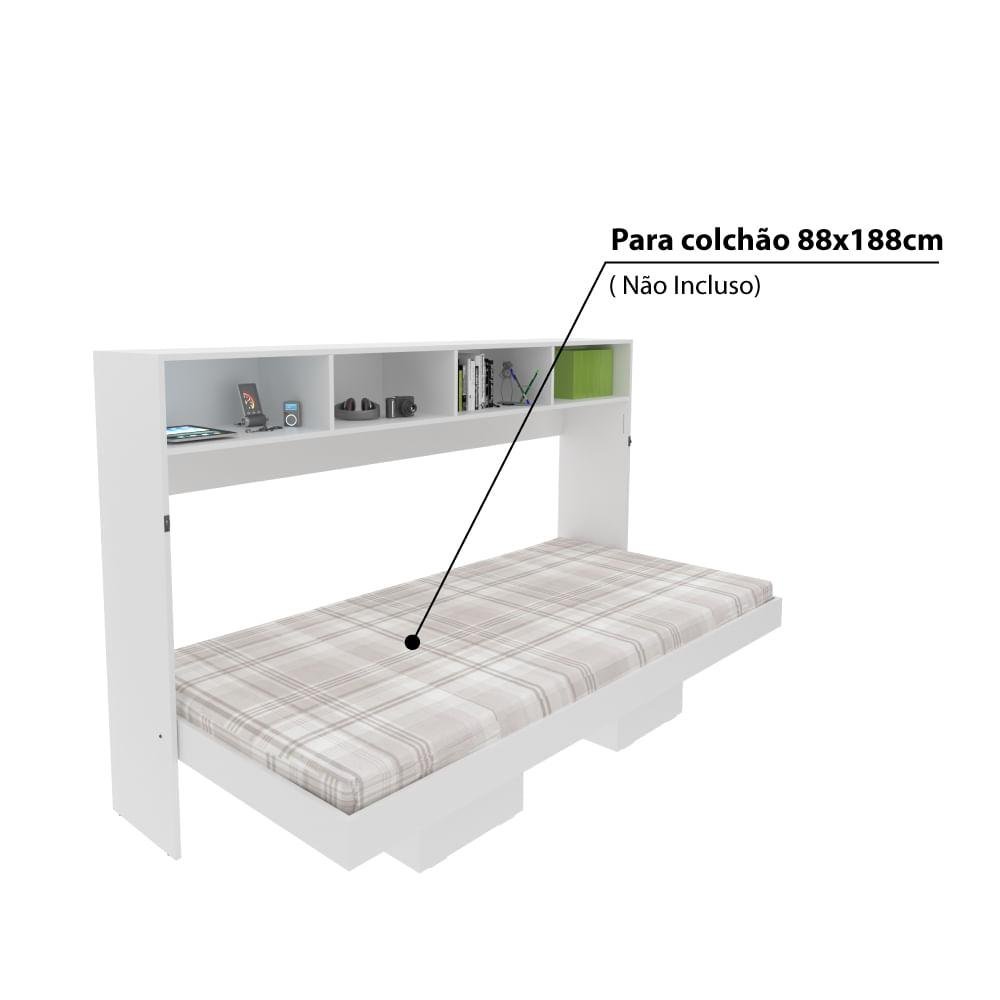 Cama de Solteiro Articulada com 4 Nichos - Branco - 5