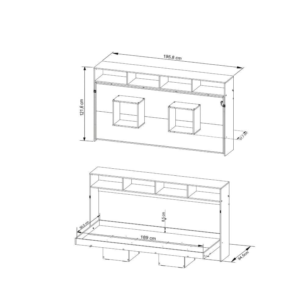 Cama de Solteiro Articulada com 4 Nichos - Branco - 6